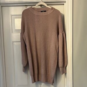 Lulu's Mauve Ribbed Crew Neck Sweater